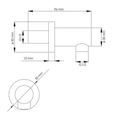 Подключение шланга WasserKraft без держателя латунь черный (A082) - фото 2