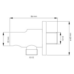 Подключение шланга WasserKraft с держателем латунь черный (A083) - фото 2