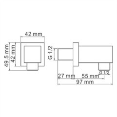 Подключение шланга WasserKraft без держателя латунь бронза (A108) - фото 2
