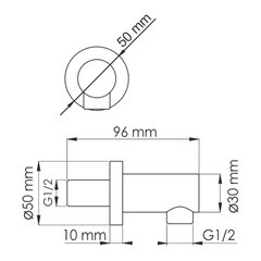 Подключение шланга WasserKraft без держателя латунь бронза (A111) - фото 2