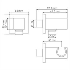 Подключение шланга WasserKraft с держателем латунь золото (A184) - фото 2