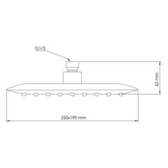 Лейка для верхнего душа WasserKraft 250х190 мм пластик хром (A031) - фото 3
