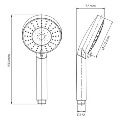 Лейка для душа WasserKraft d103 мм 5 режимов без шланга пластик хром (A032) - фото 5