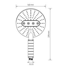 Лейка для душа WasserKraft d160 мм 3 режима без шланга пластик белая/хром (A059) - фото 5