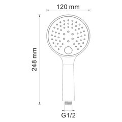 Лейка для душа WasserKraft d120 мм 3 режима без шланга пластик хром (A060) - фото 4