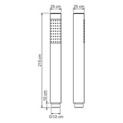 Лейка для душа WasserKraft 25х215 мм 1 режим без шланга латунь хром (A106) - фото 2