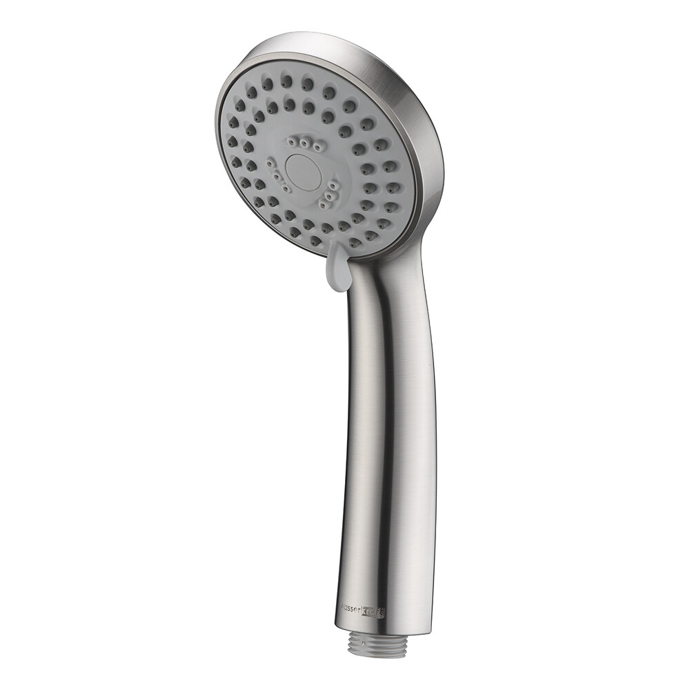 Изображение товара Лейка для душа WasserKraft d81 мм 3 режима без шланга пластик никель (A120) Изображение товара Лейка для душа WasserKraft d81 мм 3 режима без шланга пластик никель (A120)