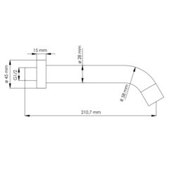 Излив для ванны встраиваемый WasserKraft Isar 1300 бронза (A113) - фото 2