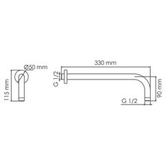 Держатель для верхнего душа WasserKraft 330 мм настенный пластик белый (A146) - фото 2