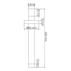 Держатель для верхнего душа WasserKraft 200 мм потолочный латунь черный (A151) - фото 2