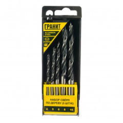 Набор свёрл по дереву Гранит 4-5-6-8-10 мм (5 шт.) 700001