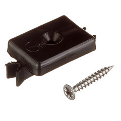 Клипса рядная монтажная Grinderdeco 23х13х42 мм для шовного монтажа доски ДПК с саморезом пластиковая черная (50 шт.) - фото 1