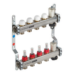 Коллекторная группа с расходомерами Tiemme 1 ВР(г) х 4 выхода 3/4 НР(ш) ЕК х 1 ВР(г) - фото 4