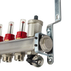 Коллекторная группа с расходомерами Tiemme 1 ВР(г) х 5 выходов 3/4 НР(ш) ЕК х 1 ВР(г) - фото 2