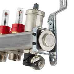 Коллекторная группа с расходомерами Tiemme 1 ВР(г) х 7 выходов 3/4 НР(ш) ЕК х 1 ВР(г) - фото 2