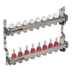 Коллекторная группа с расходомерами Tiemme 1 ВР(г) х 8 выходов 3/4 НР(ш) ЕК х 1 ВР(г) - фото 4