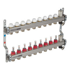 Коллекторная группа с расходомерами Tiemme 1 ВР(г) х 9 выходов 3/4 НР(ш) ЕК х 1 ВР(г) - фото 4