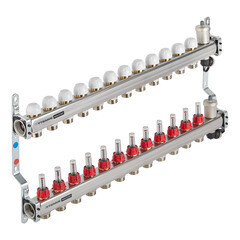 Коллекторная группа с расходомерами Tiemme 1 ВР(г) х 12 выходов 3/4 НР(ш) ЕК х 1 ВР(г) - фото 4