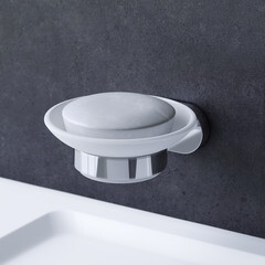 Мыльница для ванной AM.PM Sense L с держателем стекло/металл хром (A7434200) - фото 3