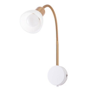 Спот настенный Arte Lamp E14 40 Вт 2 кв.м белый/золото IP20 (A3116AP-1WH)