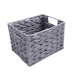 Корзина плетеная для хранения Колос 250х190х170 мм серая - фото 1