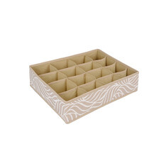 Короб для хранения Листья 350х270х90 мм 16 секций бежевый