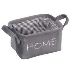 Корзина для хранения Велюр 210х160х120 мм серая - фото 1