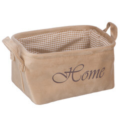 Изображение товара Корзина для хранения Велюр 250х190х140 мм бежевая