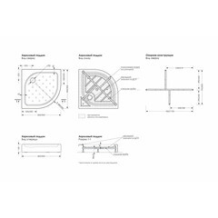 Поддон Метакам Classic акриловый 80х80х16 см полукруг белый низкий (21471) - фото 4