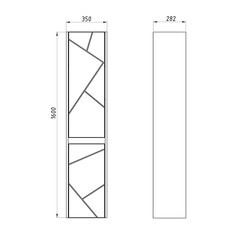 Пенал АСБ-Мебель Диана 35 см подвесной серый/дуб янтарный - фото 3