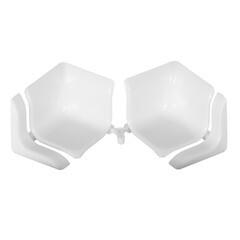 Набор комплектующих ПВХ для бордюра на ванну белый (2 шт.) - фото 1