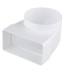 Соединитель угловой пластиковый для плоских воздуховодов 60х120 мм с круглыми d100 мм - фото 1