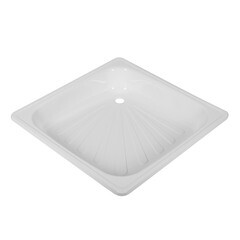 Поддон стальной 90х90х15 см квадрат белый низкий (XD-2101-900) - фото 3