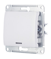 Выключатель Systeme Electric Glossa одноклавишный встраиваемый белый с подсветкой (GSL000113) - фото 4