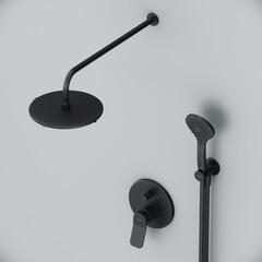 Душевая система AM.PM X-Joy встраиваемая с верхним душем с лейкой черная (FB85A1RH02) - фото 3