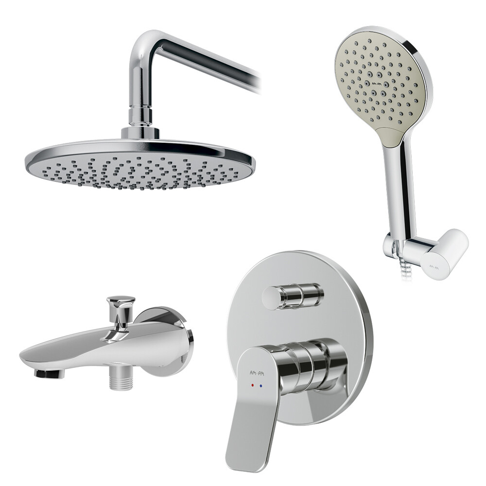 Изображение товара Душевая система AM.PM X-Joy FB85A10020 с верхним душем и лейкой Изображение товара Душевая система AM.PM X-Joy FB85A10020 с верхним душем и лейкой