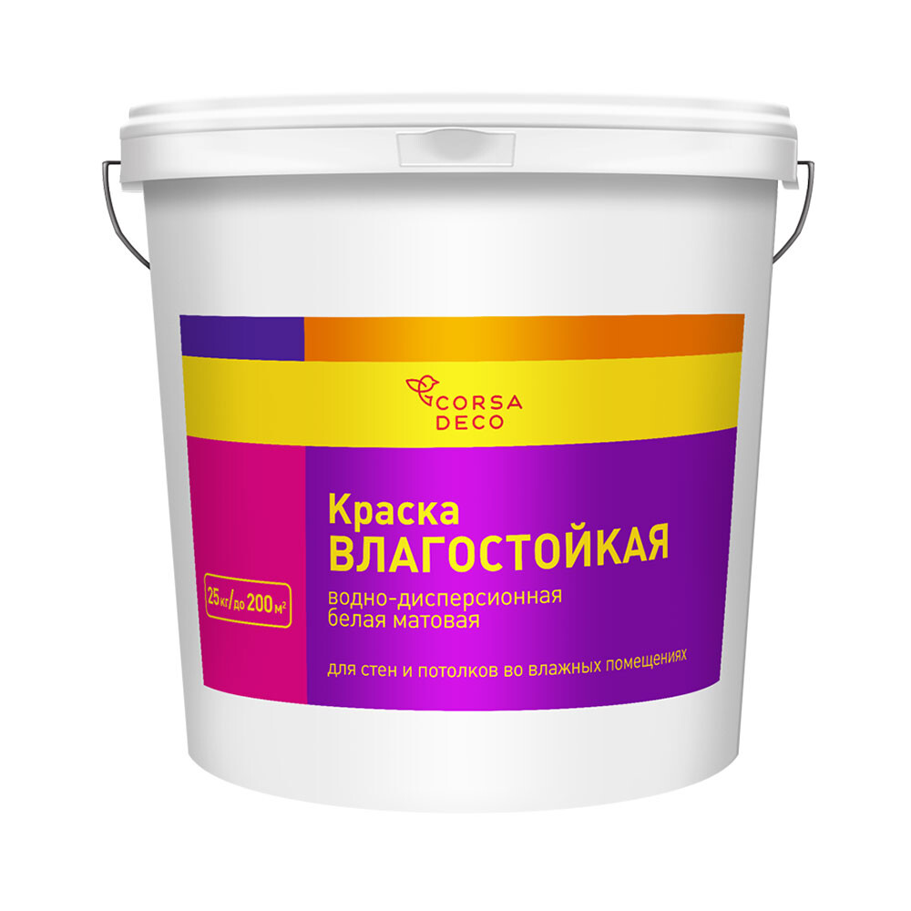 Изображение товара Влагостойкая краска для внутренних работ Corsa Deco белая 25 кг