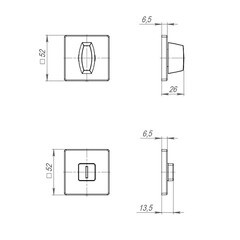 Фиксатор Fuaro BK6 квадратная розетка сатинированный хром - фото 2