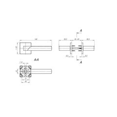 Ручка дверная Fuaro Fly квадратная розетка черная - фото 4