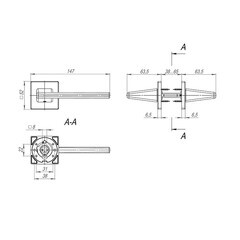 Ручка дверная Fuaro Prime квадратная розетка сатинированный хром - фото 3
