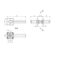 Ручка дверная Fuaro Prizma квадратная розетка черная - фото 2