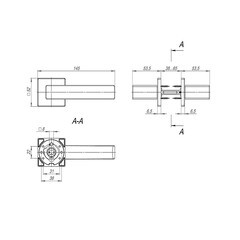 Ручка дверная Fuaro Red Line квадратная розетка сатинированный хром - фото 4