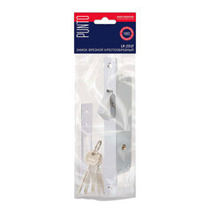 Замок врезной Punto LR-201F для легких дверей крестообразный хром 3 ключа - фото 4