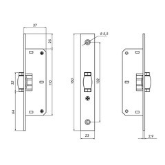 Защелка Punto LR-155B для легких дверей роликовая хром - фото 2