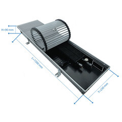 Конвектор внутрипольный Gekon Eco с 1 теплообменником 1500х230х90 мм боковое подключение - фото 3