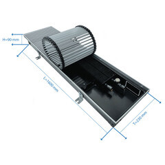 Конвектор внутрипольный Gekon Eco с 1 теплообменником 1600х230х90 мм боковое подключение - фото 3