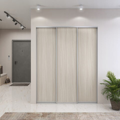 Дверь-купе 583x2252 мм ясень шимо светлый/серебро Elegant - фото 3