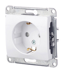 Розетка Systeme Electric Glossa встраиваемая белая со шторками (GSL000145) - фото 4