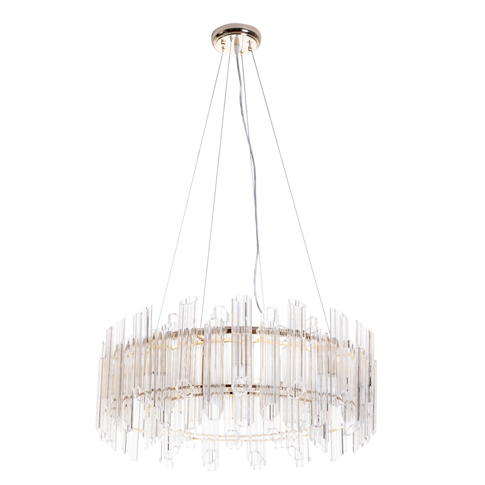 Изображение товара Люстра потолочная Arte Lamp Jastin E14 320 Вт для гостиной, стильная дизайн серебро и хрусталь