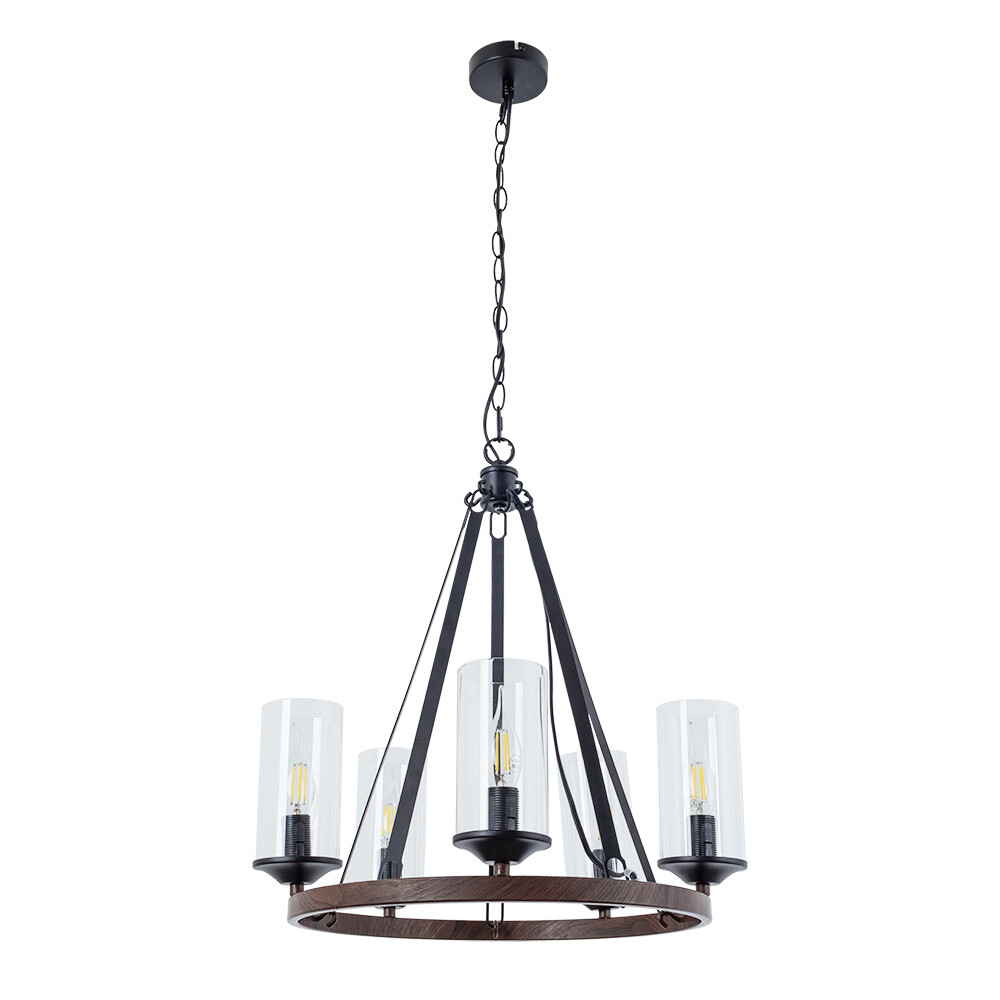Изображение товара Люстра потолочная Arte Lamp Dalim 5 ламп в стиле лофт, стекло и металл